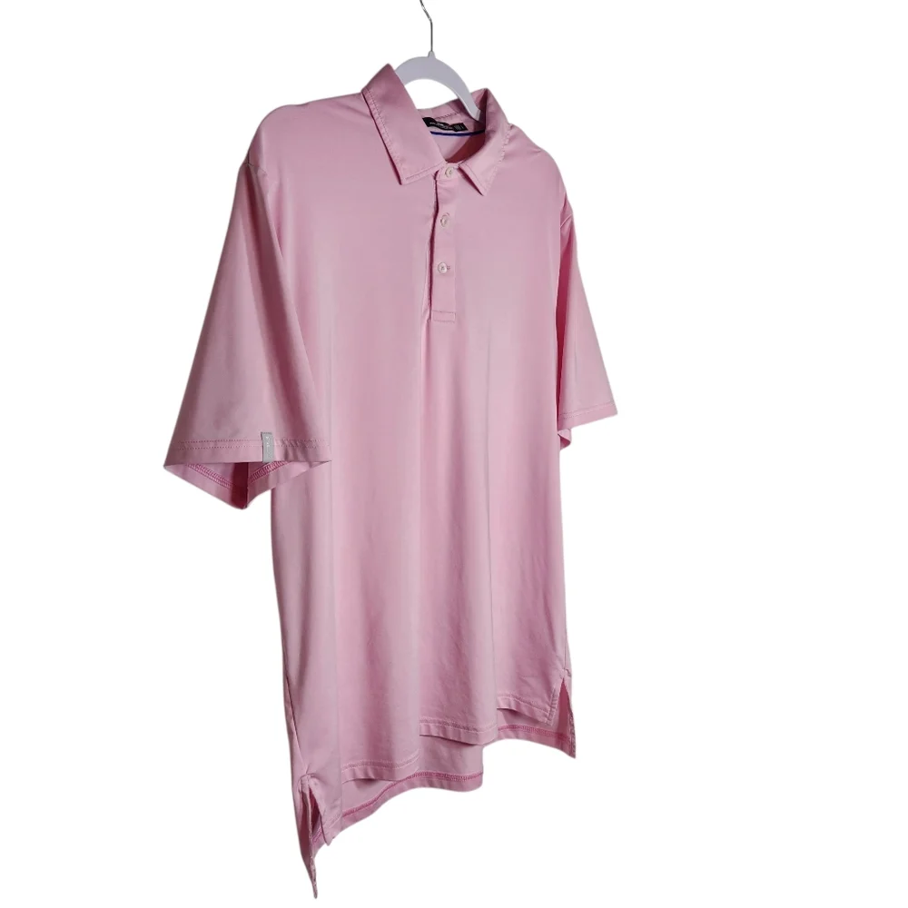 RLX Ralph Lauren Men's Golf Performance Polo Shirt Light Pink‎ Dri Fit Sport L